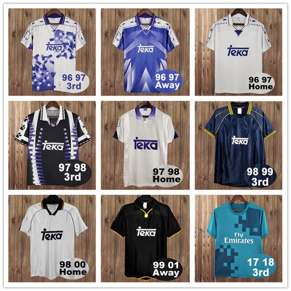 Retro Real Madrids Soccer Jersey Shirts de football à manches longues 10 11 12 13 14 15 16 17 00 01 02 03 04 05 06 07 Finales 96 97 98
