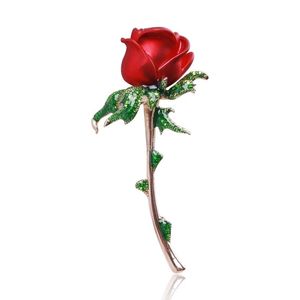 Retro rode roos bloem broche pins mode elegante revers pins corsage broches voor vrouwen partij Valentijnsdag geschenken
