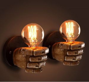 Retro resin fist wall lamp Cross-border European style bar restaurant cafe decorative Left right hand