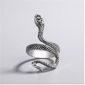 Retro Ring Couple Accessories Fashion Punk Simple Emballage Snake Design Party Thai Silver Jewelry AB78