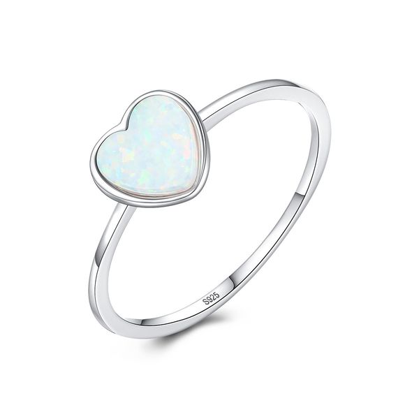 French Romantic Heart Opal Ring S925 Sterling Silver Brand Designer Ring Europe American Hot Fashion Femmes High End Ring Rague Bijoux de la Saint-Valentin Gift Spc