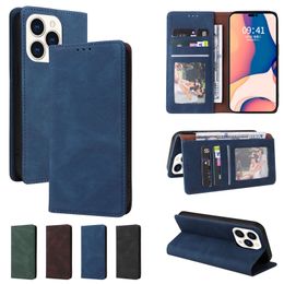 Retro touw magnetisch folio telefoonhoesje voor iPhone 14 13 12 Mini 11 Pro Max XR XR XS 7 8 plus SE2 SE3 lanyard Meerdere kaartsleuven Matte lederen Wallet Clutch Standstandschaal