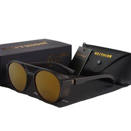 Lunettes de soleil polarisées rondes rétro Steampunk pour hommes et femmes, lunettes de styliste de marque, protection UV 2856