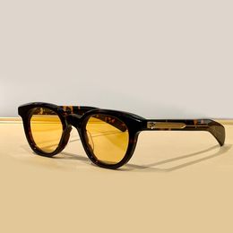 Retro Ronde Zonnebril Zwart Oranje Lens Mannen Vrouwen Sunnies gafas de sol Sonnenbrille Shades UV400 Brillen met Doos