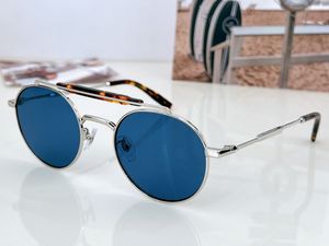Gafas de sol redondas Retro plateadas y azules para mujeres y hombres, gafas de sol de verano, gafas Occhiali da sole UV400