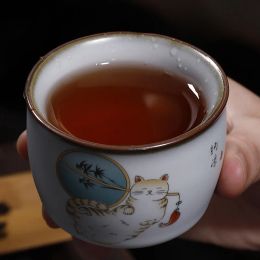 Retro Ru Kiln en céramique tasse tasse de café à la main Bowl de thé fait à la main