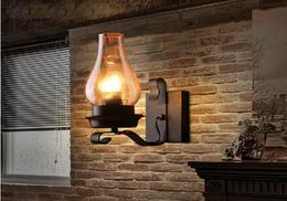 Lámpara de pared de cristal nórdica rústica Retro, candelabro de pared para dormitorio, accesorios de iluminación industriales Vintage, lámparas para pasillo y escalera 8061537