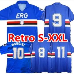 Retro Sampdoria 1991 1992 Jerseys de football 90 91 92 94 95 FUTBOL Vintage Football Camiseta Classic Shirt Kit Maillot Maglia Tops