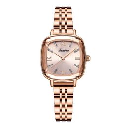 Reloj de serie retro Clever ly Banda de acero inoxidable Relojes de cuarzo para mujer Reloj de pulsera con esfera cuadrada para mujer Relojes de pulsera con luz brillante 251j