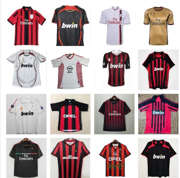 AC MILANS Camisetas retro casa 88 99 14 15 91 92 95 Gullit JERSEY DE FÚTBOL 03 05 Maldini Van Basten fútbol RONALDO KAKA Inzaghi 06 07 10 SHEVCHENKO RONALDINHO