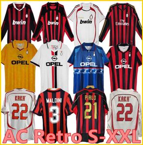 Retro Shirts Thuis 96 97 88 89 Gullit VOETBALJERSEY 02 03 04 05 Maldini Van Basten Voetbal KAKA Inzaghi 06 07 09 10 Rivaldo SHEVCHENKO Baresi Nesta Seedorf Ac S