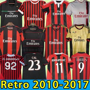 Chemises rétro maison Gullit SOCCER JERSEYs football KAKA Inzaghi PIRLO SHEVCHENKO BAGGIO Milan Ibrahimovic 10 11 12 13 14 15 16 17 2010 2011 2012 2013 Maldini Van Basten