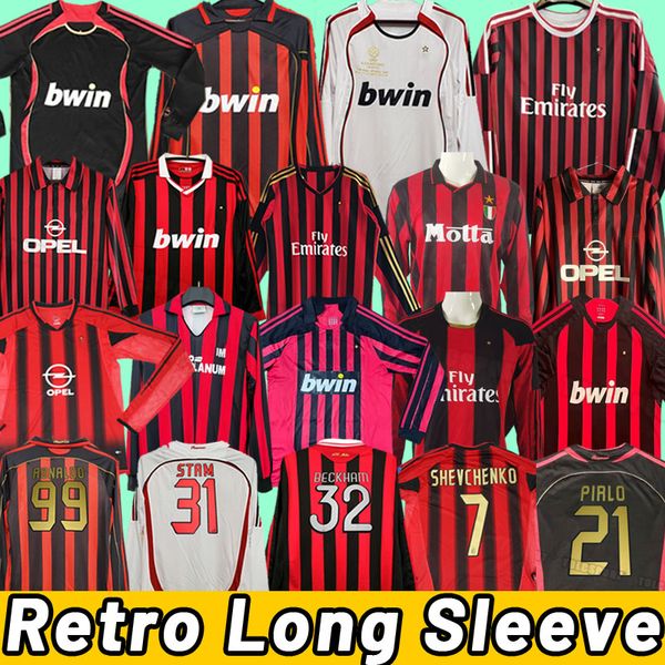 Maillots de football rétro Gullit Maldini Van Basten maillots de football KAKA Inzaghi PIRLO SHEVCHENKO BAGGIO Milan Ibrahimovic 06 07 08 09 10 14 15 99 00 88 89 04 05 11 12 2007