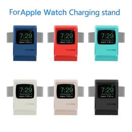 Retro siliconen horloge oplaadhouder voor Apple Watch Ultra 49mm 41 mm 45 mm 42 mm 38 mm 44 mm Lader Dock Fit Iwatch -serie 8 7 6 5 4 3 2 1 Bracket