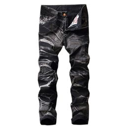 Джинсы скинни в стиле ретро, мужские модные джинсовые брюки, прямые мотоциклетные брюки, повседневные узкие брюки в стиле хип-хоп, мужские Vaqueros Hombre без пояса278O