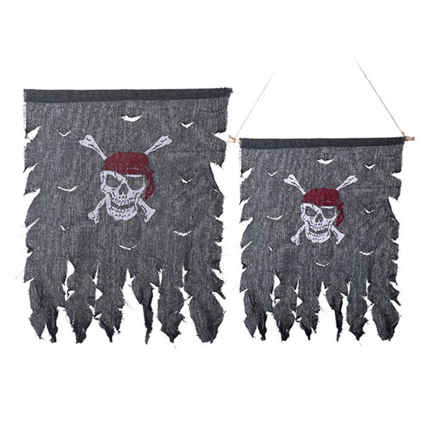 Rétro Crâne Crossbones Pirate Drapeau Vintage Tissu Jolly Roger Drapeaux Décoration De Fête Lieu Festivals Halloween Fournitures JK1909XB