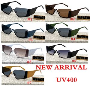 Gafas de sol Retro con montura pequeña y diseño de ojo de gato para mujer, gafas de sol de lujo para hombre, gafas de sol de moda con bisagras de Metal, 7 colores, 10 Uds.