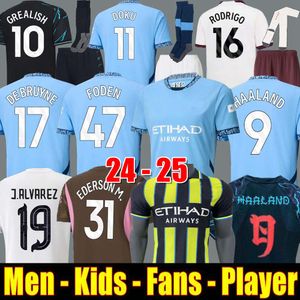 24 25 fans spelerversie Haaland voetbalshirts de Bruyne Grealish Foden 2023 2024 voetbalshirt uniformen Mannen kinderen Rodrigo Alvarez Gvardiol Doku