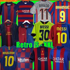 Barcelona Finales du maillot de foot rétro de Barcelone 92 96 97 98 99 08 09 10 03 04 05 06 11 12 15 16 19 RONALDINHO RIVALDO maillots de football Kluivert RONALDO HENRY MESSI 33