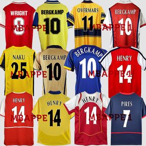 Maillot de football rétro HIGHBURY, maillot de FOOTBALL à domicile, PIRES HENRY REYES 96 97 98 99 00 BERGKAMP 01 02 03 ADAMS Persie 04 05 06 Galla WRIGHT