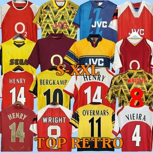 Retro Soccer Jersey Highbury Home Football Shirt Henry 02 03 05 06 98 99 Bergkamp Reyes 94 95 Adams Persie 96 97 Galla 86 87 89 Wright