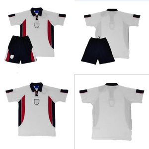 Retro voetbal jersey Kids Kit Socks Gascoigne 1998 Shearer McManaman Southgate Classic Vintage Sheringham 96 98 Beckham Football Shirt