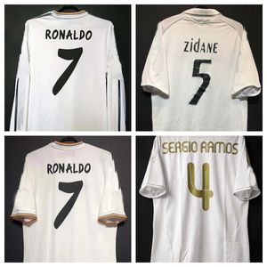 Retro Soccer Jersey manga larga Camisetas de fútbol GUTI Ramos SEEDORF CARLOS 12 13 14 15 16 17 RONALDO ZIDANE Beckham RAUL 00 01 02 03 04 05 06 07 finales KAKA 99 retroceso jers