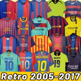 Retro voetbalshirt RONALDINHO RIVALDO Iniesta Ibrahimovic Eto'o Kluivert GUARDIOLA BarcelonaS RONALDO XAVI 05 06 07 08 09 10 11 12 13 14 15 16 17 2007 2008 2009 2010