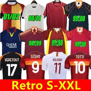 Retro Soccer Jersey Totti Batistuta Dzeko Football Shirt Classic Vintage Nakata Balbo 1989 1990 1991 1992 1994 1995 1996 1997 1998 2005 2006 1999 2000 2001 2002