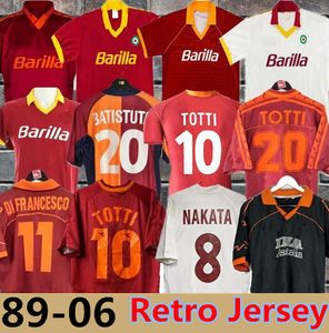 Retro Soccer Jersey Totti Batistuta Dzeko Football Shirt Classic Nakata Balbo 1989 1990 1991 1992 1994 1995 1996 1997 1998 2005 2006 1999 2000 2001 2002