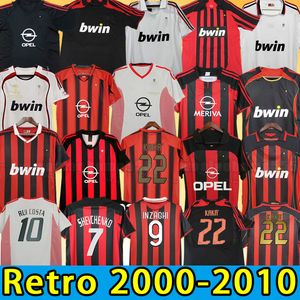 Retro Soccer Jerseys 00 02 03 04 05 06 07 09 10 2006 2007 2008 Kaka Baggio Maldini van Basten Pirlo Inzaghi Beckham Gullit Shevchenko Vintage Shirt Classic Kit Milan 09