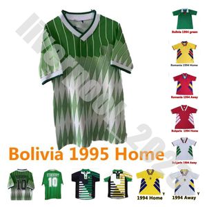 Retro voetbaljerseys 1986 Bolivia #10 Etcheverry Roemenië Home Away 1994 1995 Zweden Bulgarije 1992 1998 National Vintage Team Classic Football Shirts Hagi -uniformen