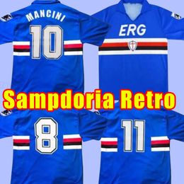 Retro voetbalshirts 1990 1991 1992 Sampdorias Futbol shirts 90 91 92 Home voetbalshirt Camiseta Classic Shirt Kit Maillot Maglia Mancini Vialli Vintage