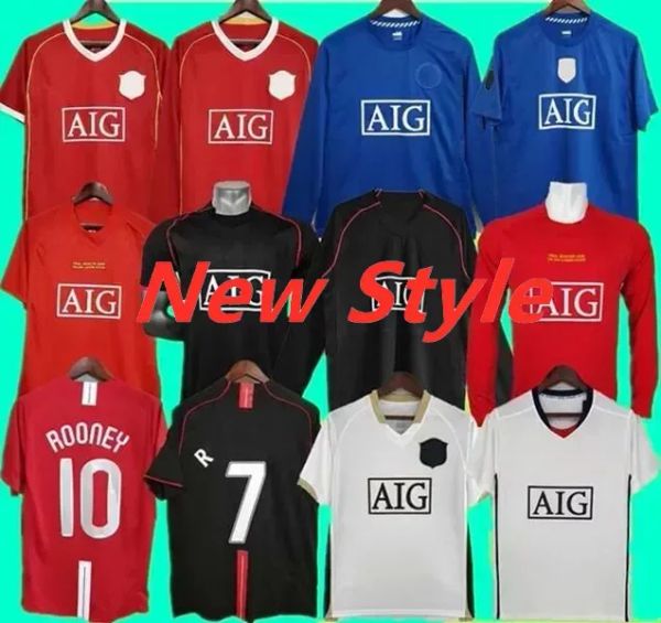 Camisetas de fútbol RETRO 2006 2007 2008 2009 CAMISETAS DE FÚTBOL 06 07 08 09 Vintage NANI VIDIC BERBATOV ANDERSON TEVEZ SCHOLES manga larga