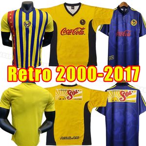 RETRO Soccer Jerseys Club America LIGA MX O.PERALTA C.DOMINGUEZ MATHEUS MEXIQUE R.SAMBUEZA P.AGUILAR RETRO Football Shirts uniforme 00 01 02 16 17 2004 2006 2000 2001