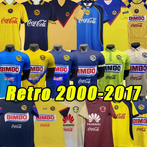 RETRO Soccer Jerseys Club America LIGA MX O.PERALTA C.DOMINGUEZ MATHEUS MEXIQUE R.SAMBUEZA P.AGUILAR RETRO Football Shirts uniforme 01 02 16 17 2004 2005 2012 2014 2001