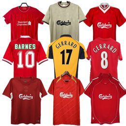 Maillots de football rétro Gerrard Smicer Alonso Chemises de football 95 96 97 98 Rétro L iverpoolFC 85 86 88 Kuyt Keane 04 05 06 07 08 09 10 11 19 SUAREZ