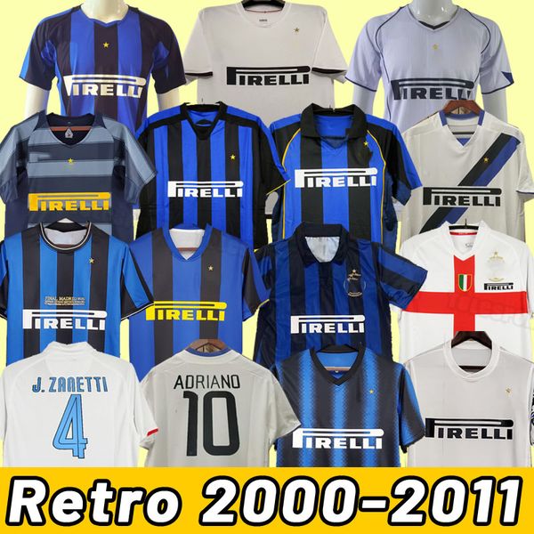 Camisetas de fútbol retro entre FIGO SNEIJDER MILITO MILANS IBRAHIMOUIC Camiseta de fútbol vintage RONALDO 01 02 03 04 07 08 09 10 11 2001 2002 2003 2004 2008 2009 2010 2011