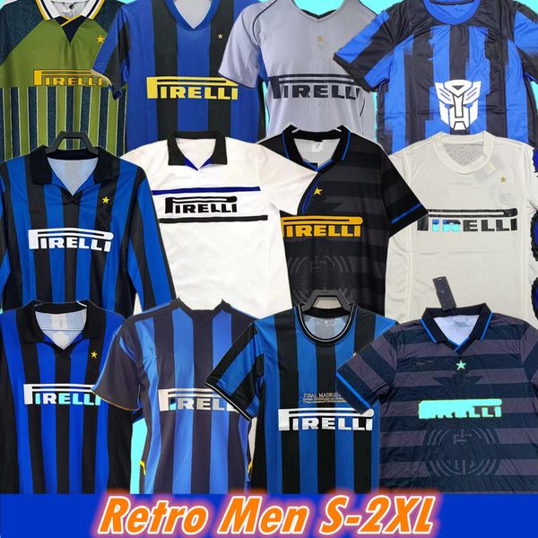 Kit de maillots de football rétro court 2010 MILITO SNEIJDER ZANETTI Milan Football 97 98 99 manches longues Baggio ADRIANO 10 11 retour Zamorano RONALDO InTERS Ibrahimovic
