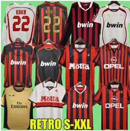 Retro voetbalshirts met lange mouwen Kaka Baggio Maldini VAN BASTEN Pirlo Inzaghi Beckham Gullit Shevchenko Vintage Shirt Classic Kit 93 94 95 96 97 06 07 09 10 Ac MiLaNS es