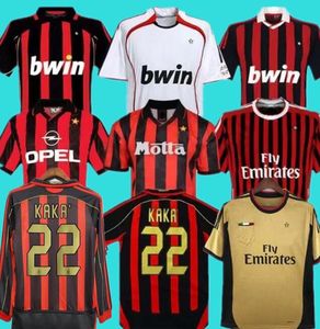 Retro voetbalshirts met lange mouwen KAKA Kaka Baggio Maldini VAN BASTEN Pirlo Inzaghi Beckham Gullit Shevchenko Vintage shirt klassiek tenue