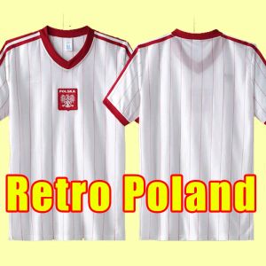 Retro Voetbalshirts Polen vintage voetbalshirts korte mouw 1982 82 Volwassen heren S-2xl