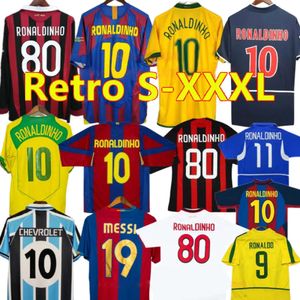 Camisetas de fútbol retro RONALDINHO 09 10 Jersey vintage 2002 Barsil Camisetas de fútbol clásicas Barça 03 04 05 06 07 08 Camisetas de camisetas de fútbol BAGGIO