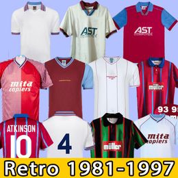 Retro Soccer Jerseys Rotterdam Peter Withe des Bremner Tony Morley Gary Shaw Football Shirt Uniforme Calcio Aston 1982 1980 1981 1988 1995 1993 Classic 1997