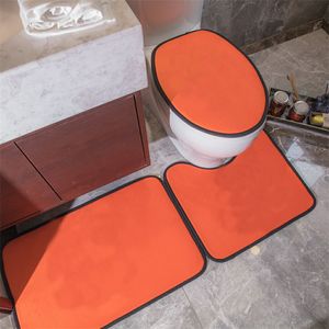 Tapas de inodoro blandas retro, alfombrillas simples en U, juegos de alfombras de suelo, juego de 3 piezas, accesorios de baño