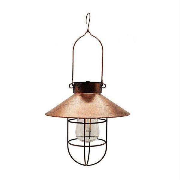 Rétro lanterne solaire jardin cour Patio décor extérieur tenture murale lampe Vintage avec ampoule blanc chaud H0917279w