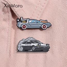 Retro Sport Car Enemel Pin Movie Inspired Vehicle Brooch Broch Backpack Badge Bijoux Gift For Kids Friends