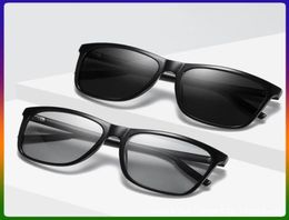 Pochromique rétro carré polarisé pour hommes lunettes de soleil mâles de transition caméléon lentilles UV400 anti-regard réduisent la fatigue oculaire8967876