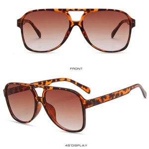 Diseño de gafas de sol de aviador polarizadas cuadradas retro para mujer para hombre 70s Vintage doble puente gafas de sol