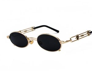 Retro Steampunk zonnebril Mannen Ronde frame Vintage 2019 Metalen frame Goud Zwart mode Ovale zonnebril voor vrouwen Red mannelijk Design7000400
